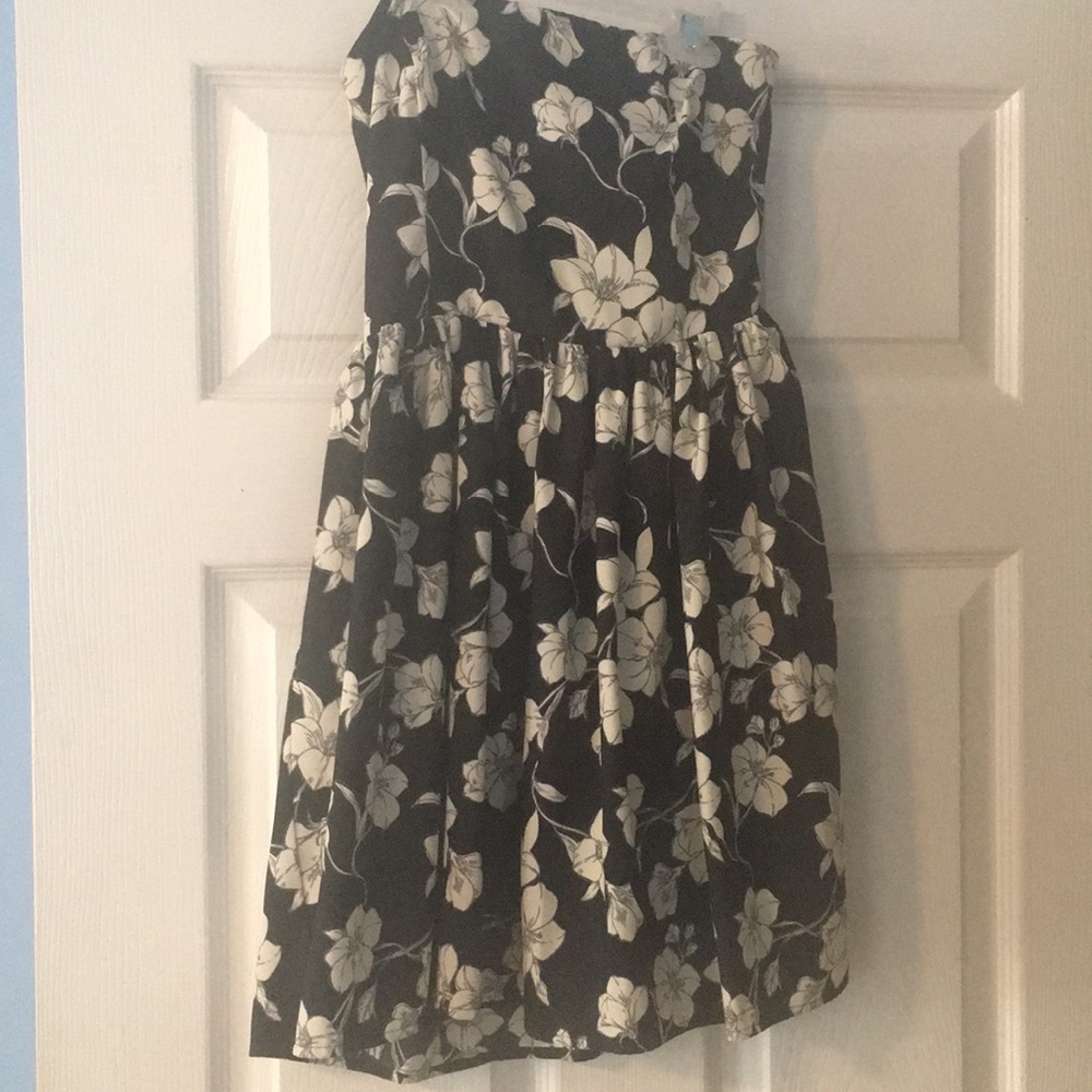 Strapless Floral Dress